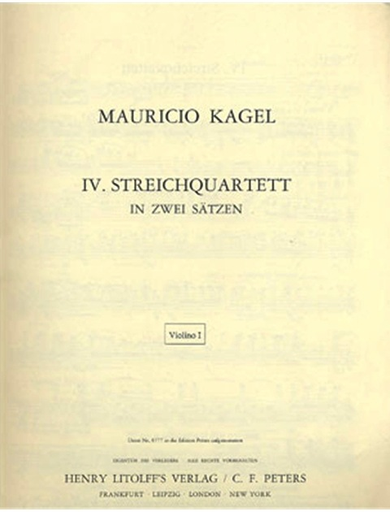 Kagel, Mauricio: String Quartet No. 4 (parts)