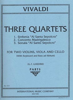 International Music Company Vivaldi, A.: Three String Quartets For Two Violins, Viola and Cello (with keyboard and bass ad libitum) set of parts,