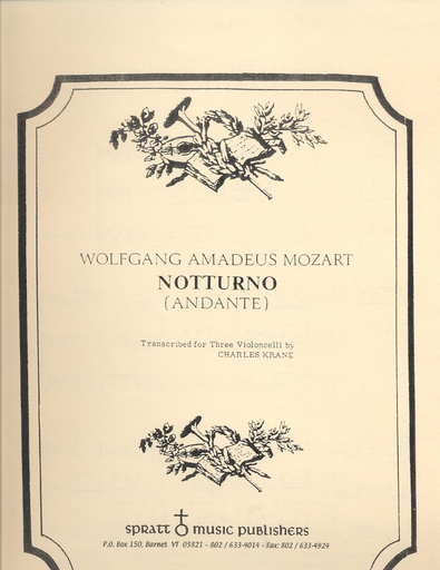 Mozart, W.A. (Krane): Notturno (Andante) for 3 cellos