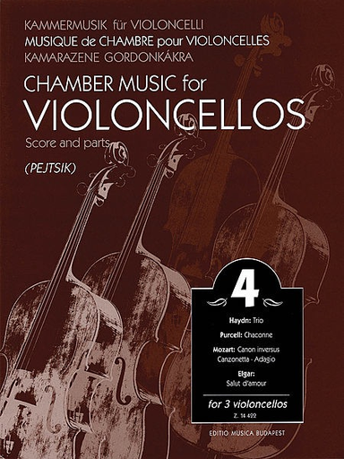 HAL LEONARD Pejtsik, Arpad: Chamber Music for Violoncellos Vol.4 (3 cellos), Edito Musica Budapest
