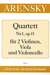 Arensky, Anton: String Quartet No. 1 Op.11 (2 violins, viola, cello) set of parts