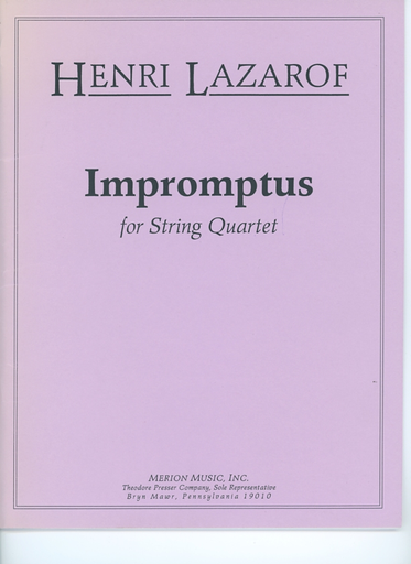 Carl Fischer Lazarof, Henri: Impromptus (string quartet score and parts)