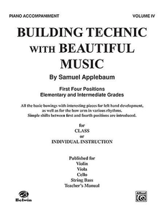 Alfred Music Applebaum, Samuel: Building Technic with Beautiful Music Bk.4 (piano accompaniment)