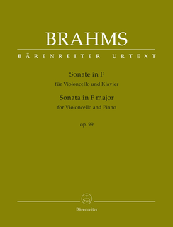 Barenreiter Brahms, Johannes.: Sonata F major, Op.99 (cello & piano) Barenreiter Urtext