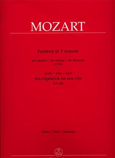 Barenreiter Mozart, W.A.: Fantasia in F minor after the Organ Piece KV608 (String Quartet) Barenreiter