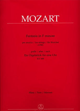 Barenreiter Mozart, W.A.: Fantasia in F minor after the Organ Piece KV608 (String Quartet) Barenreiter