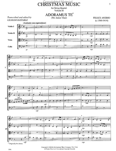 International Music Company Bastable, Graham: Christmas Music Vol.2 score and parts (string quartet)