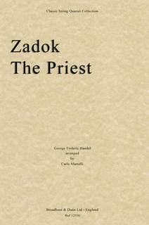 Carl Fischer Handel, G.F. (Martelli) : Zadok The Priest (string quartet)