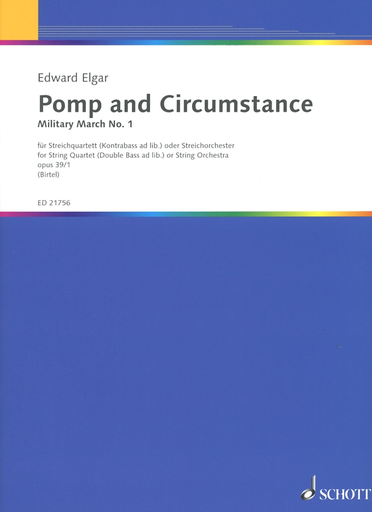 HAL LEONARD Elgar, Edward (Birtel): Pomp and Circumstance for String Quartet (double bass ad lib.) Op. 39 and 1 (score and parts)