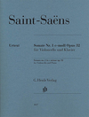 HAL LEONARD Saint-Saens (Jost): Sonata No.1 in C minor, Op.32 - URTEXT (cello & piano) Henle