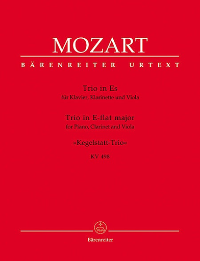 Barenreiter Mozart, W.A.: Kegelstadtt Piano Trio in Eb (clarinet, viola, piano or violin, viola, piano) Barenreiter