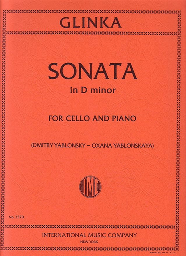 International Music Company Glinka, Mikhail: Sonata in D minor (cello & piano)