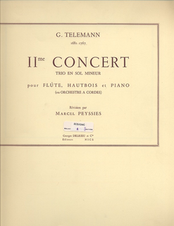 Telemann, G.P.: 2nd Concert Piano Trio (violin, Cello, Piano)