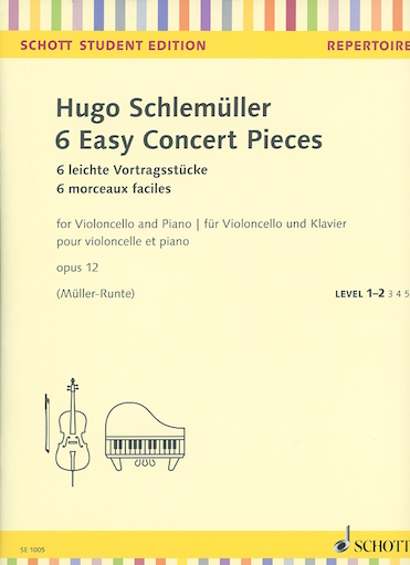 HAL LEONARD Schlemueller (Muller-Runte): 6 Easy Concert Pieces, Op. 12 (cello & piano)