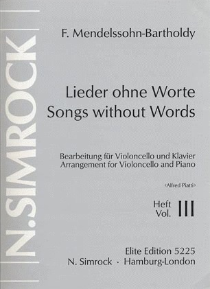 HAL LEONARD Mendelssohn, F.: Song Without Words Vol.3 (cello & piano)