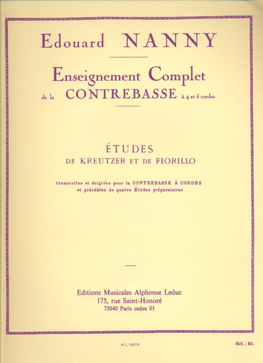 Nanny, Edouard: Kreutzer & Fiorillo Etudes transcribed for Bass