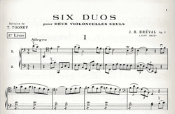 Edition Delrieu Breval, J.B.: Six Duets for 2 Cellos Alone, Bk.1 (two cellos)