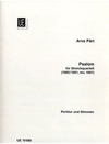 Carl Fischer Part, Arvo: Psalom (string quartet) score and parts