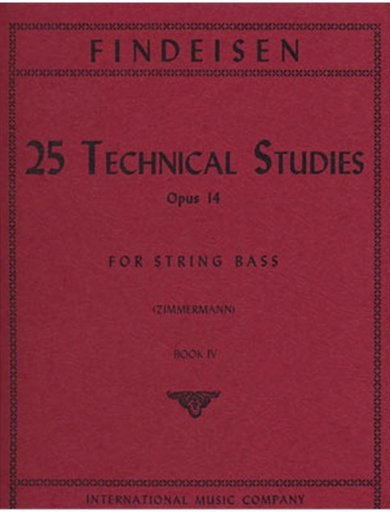 International Music Company Findeisen, T.A. (Zimmerman): 25 Technical Studies, Op.14 Volume 4 (bass)