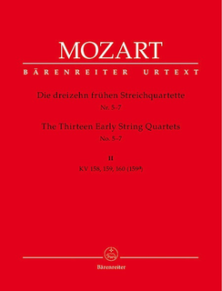 Barenreiter Mozart, W.A. (Fuessl): Thirteen Early String Quartets, Vol. 2 - No. 5-7, Barenreiter Urtext
