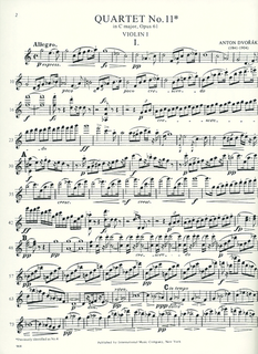 International Music Company Dvorak, Antonin: String Quartet Op.61 No.11 in C major