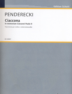 HAL LEONARD Penderecki: Ciaccona (violin & viola/or cello)