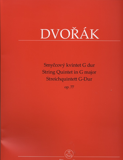 Barenreiter Dvorak: String Quintet in G Major, Op.77 (2 violins, viola, cello, & bass) Barenreiter