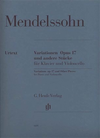 HAL LEONARD Mendelssohn, F. (Elvers, ed.): Variations, Op.17, and Other Pieces, urtext (cello & piano)