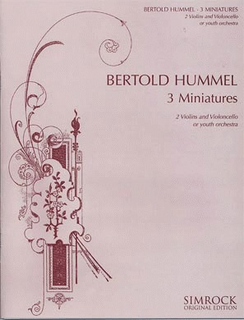 HAL LEONARD Hummel, Bertold: 3 Miniatures for (2 violins & cello) score & parts