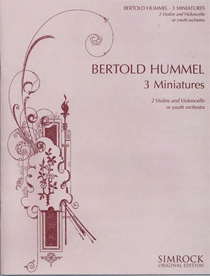 HAL LEONARD Hummel, Bertold: 3 Miniatures for (2 violins & cello) score & parts