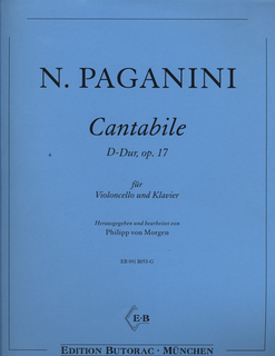 Edition Butorac Paganini, N.: Cantabile in D Major Op.17 (cello, and piano)