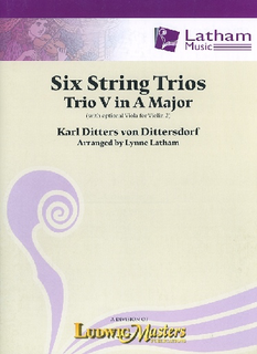 LudwigMasters von Dittersdorf, K.D. (Latham): 6 String Trios, Trio 5 in A Major (score and parts, with optional viola for 2nd violin part)