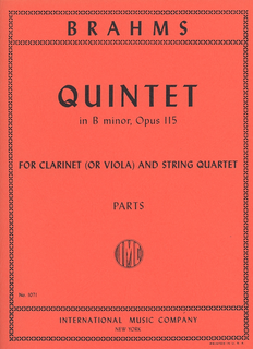 International Music Company Brahms: Quintet in B minor, Opus 115 for woodwind and string ensembles without piano