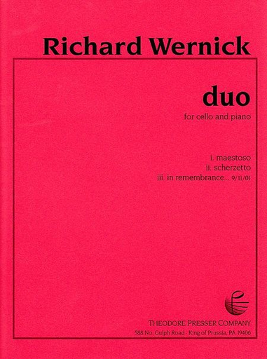 Carl Fischer Wernick, Richard: Duo for Cello & Piano