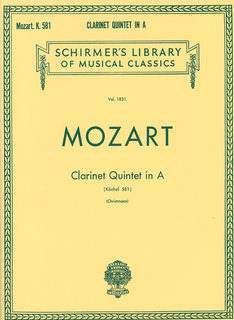 Schirmer Mozart, W.A.: Clarinet Quintet in A K.581 (clarinet, 2 violins, Viola, Cello)
