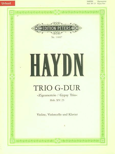 C.F. Peters Haydn, F.J.: Piano Trio in G Major, Hob.XV: 25 - "Gypsy Trio" - Urtext (violin, cello, and piano) PETERS