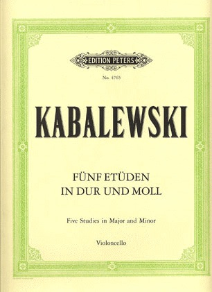 C.F. Peters Kabalevsky, Dmitri: 5 Etudes in Major & Minor Op.67 (cello solo)