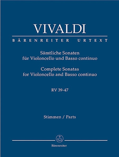 Barenreiter Vivaldi (Hoffmann): (Score/Parts) Complete Sonatas, RV39-47 - Barenreiter Urtext (cello & basso continuo)