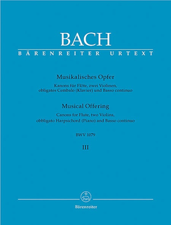Barenreiter Bach, J.S.: Canons for Flute, 2 Violins, Basso Continuo from Musical Offering Barenreiter