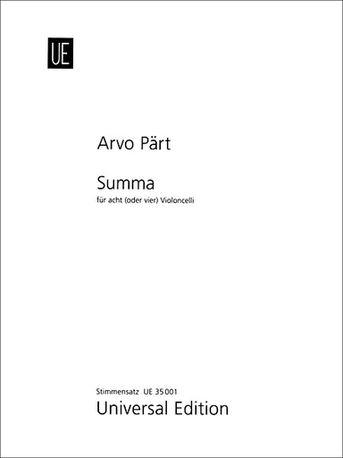 Carl Fischer Part, A.: Summa (8 or 4 cellos)