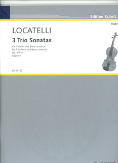 HAL LEONARD Locatelli, Pietro Antonio: Three Trio Sonatas for 2 Violins and Basso Continuo (2 violins keyboard, cello)