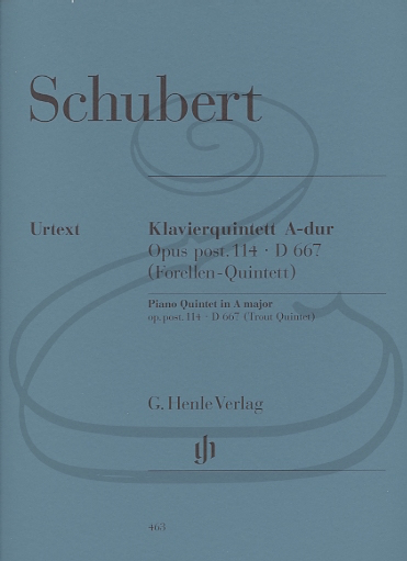HAL LEONARD Schubert: Piano Quintet in A Major, Op.Posth.114, D667 - "The Trout" (piano, violin, viola, cello, & bass) Henle Verlag