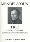 Edition Kunzelmann Mendelssohn, F.: Piano Trio in C minor (violin, viola, and piano) Kunzelmann