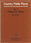 HAL LEONARD Schoenfield, P.: No.2 Pining for Betsey (electric violin, percussion, amplified piano)