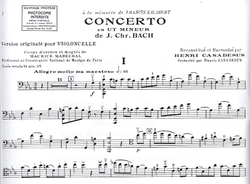 HAL LEONARD Bach, J.C. (Casadesus): Concerto in C Minor/Concerto en Ut Mineur (cello/violoncelle & piano)