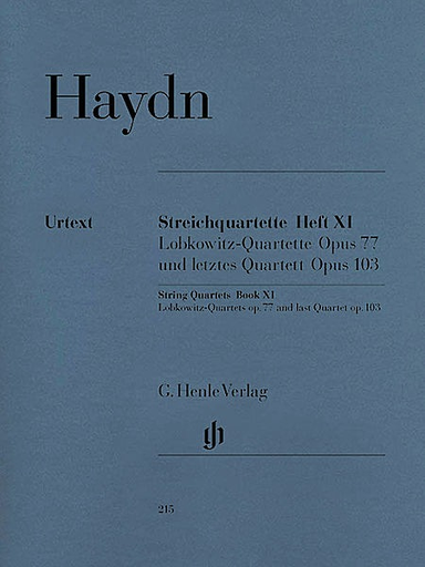 HAL LEONARD Haydn, F.J.: String Quartets Vol.11 Op.77, Lobkowitz,  Op.103-last quartet-urtext (set of parts)