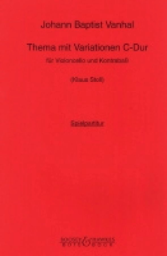 HAL LEONARD Vanhal, JB (Stoll): Theme & Variation in C (cello & bass)