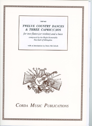 Corda The Earl of Abingdon: Twelve Country Dances & Three Capriccios (2 violins or flutes and bass), score and parts