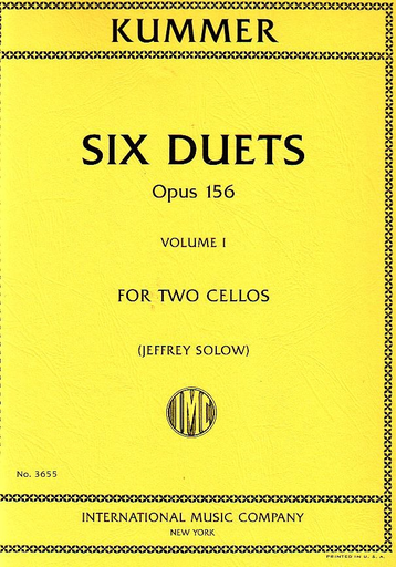 International Music Company Kummer (Solow): Six Duets, Op. 156, Vol. 1 (2 cellos)