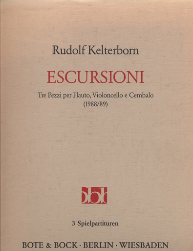 Bote & Bock Kelterborn, Rudolf: Escursioni (flute/cello/piano)